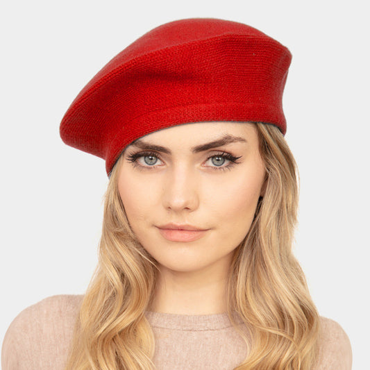 HATEGORY Stretchy Solid Beret Hat