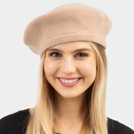 HATEGORY Stretchy Solid Beret Hat