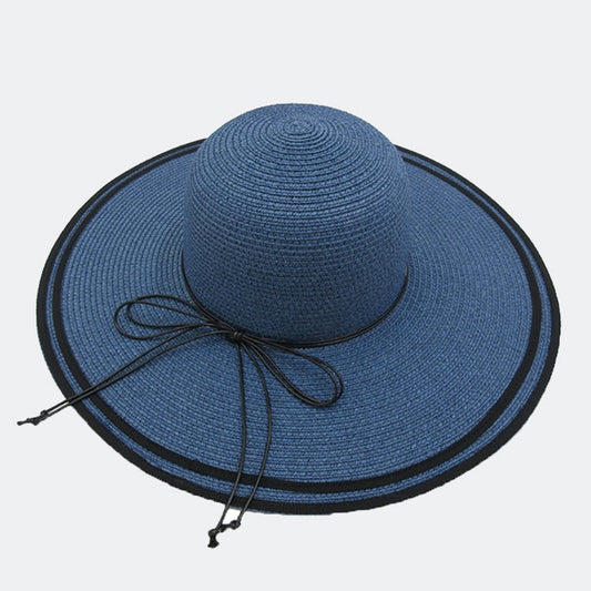 HATEGORY Two Woven Stripe Band Summer Hat
