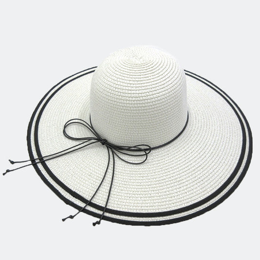 HATEGORY Two Woven Stripe Band Summer Hat