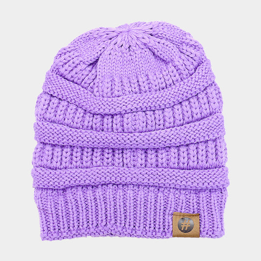 HATEGORY Solid Knitted Hashtag Beanie Hat