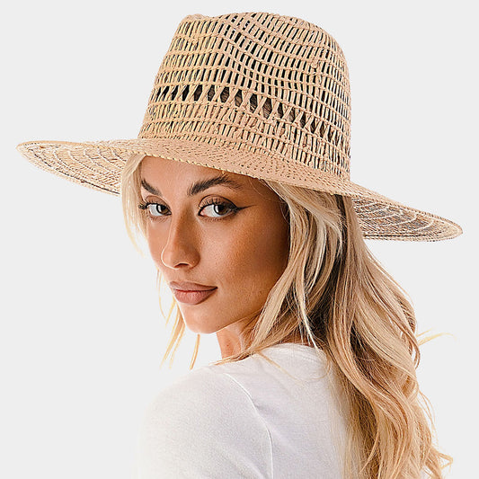 HATEGORY Woven Straw Panama Hat