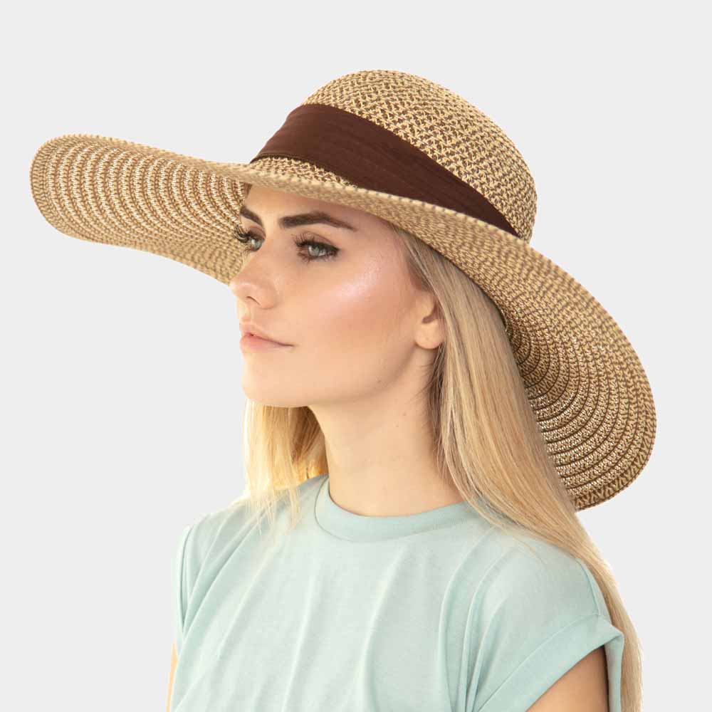 HATEGORY Bow Accented Straw Summer Sun Hat
