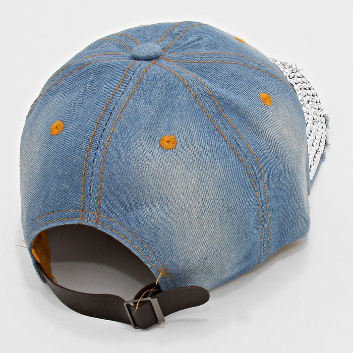 HATEGORY NYC Blinged Out Denim Cap