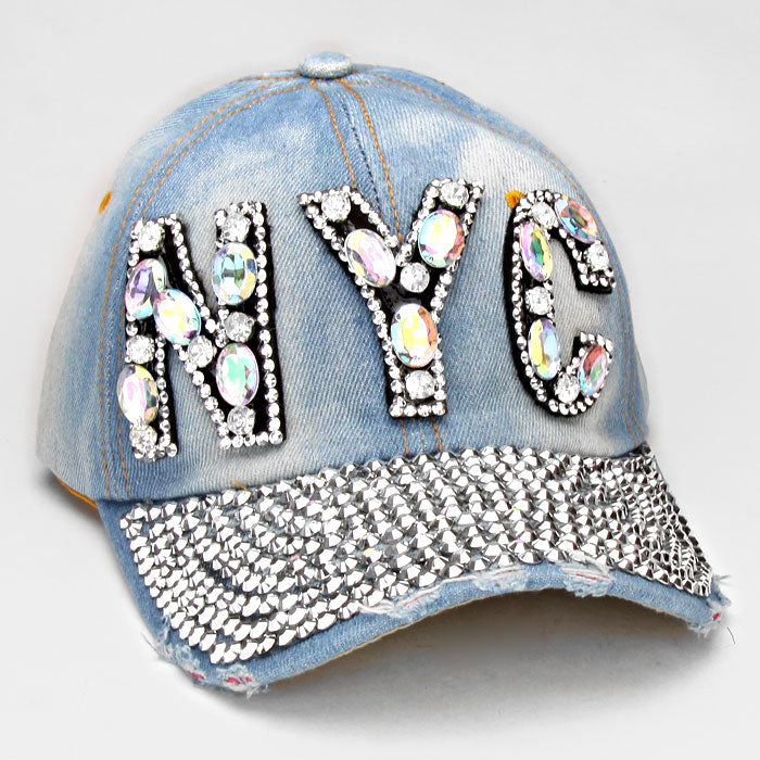 HATEGORY NYC Blinged Out Denim Cap