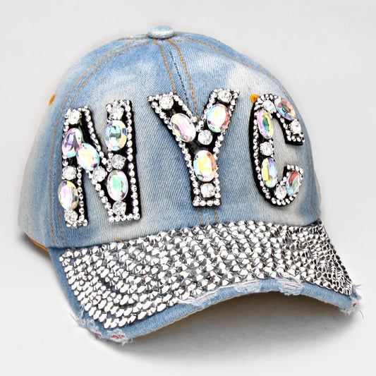 HATEGORY NYC Blinged Out Denim Cap