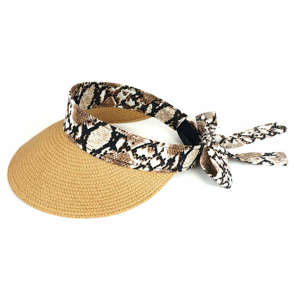 HATEGORY Snake Bow Straw Visor Hat