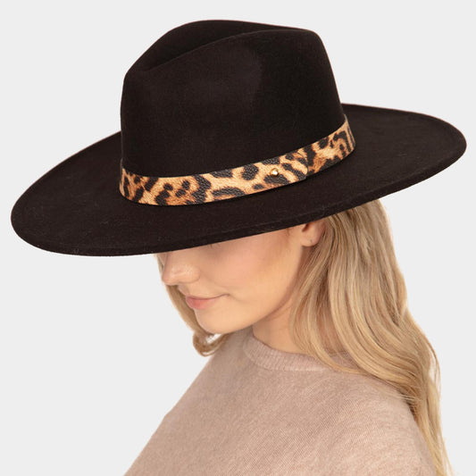 HATEGORY Leopard Pattern Pointed Panama Hat