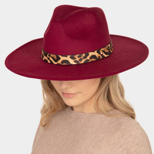 HATEGORY Leopard Pattern Pointed Panama Hat