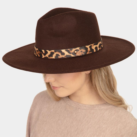 HATEGORY Leopard Pattern Pointed Panama Hat