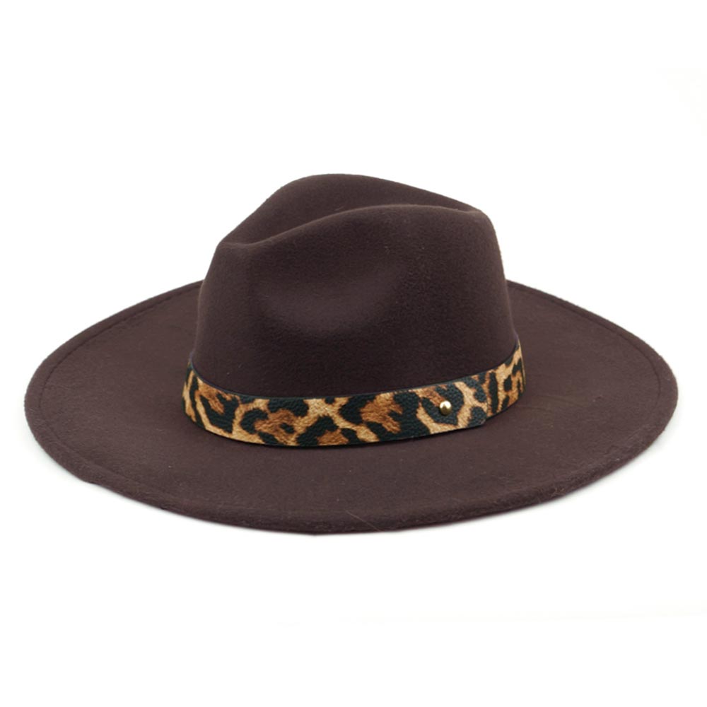 HATEGORY Leopard Pattern Pointed Panama Hat