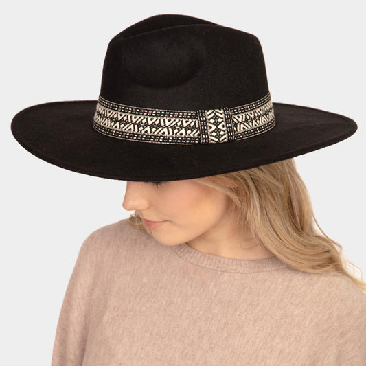 HATEGORY Boho Pattern Pointed Panama Hat