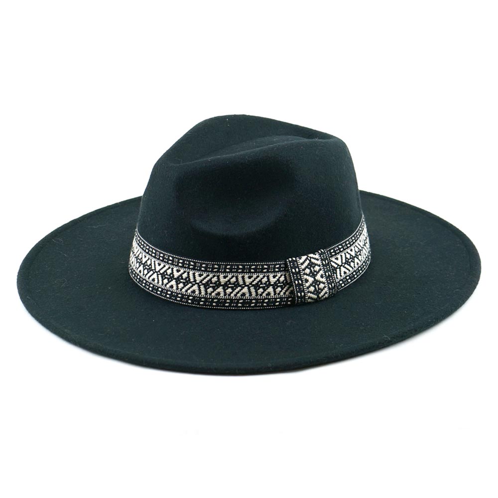 HATEGORY Boho Pattern Pointed Panama Hat
