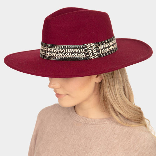 HATEGORY Boho Pattern Pointed Panama Hat