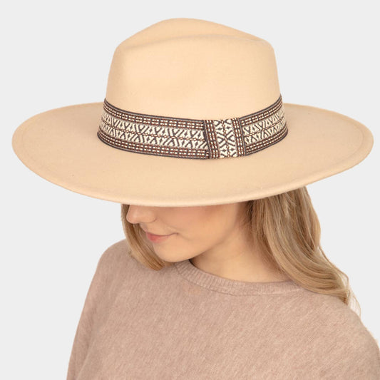 HATEGORY Boho Pattern Pointed Panama Hat