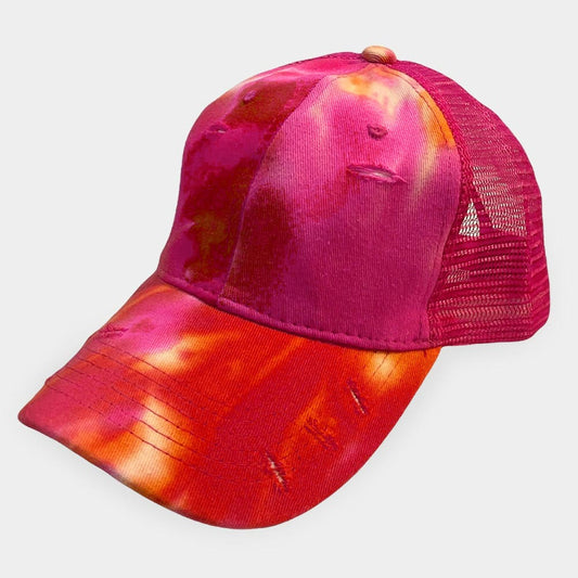 HATEGORY Tie Dye Mesh Back Vintage Baseball Cap
