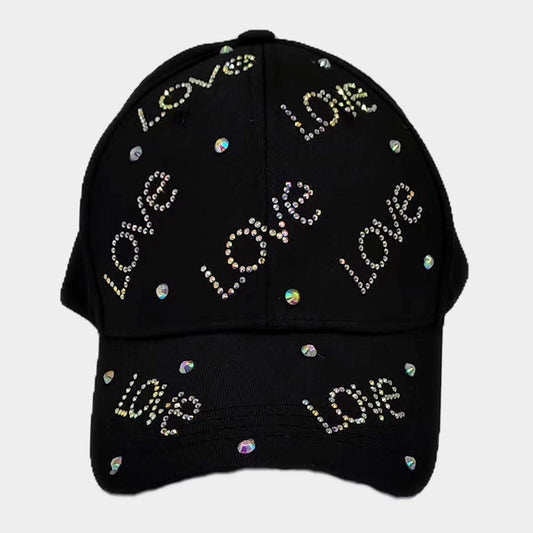 HATEGORY Bling Love Message Patterned Baseball Cap