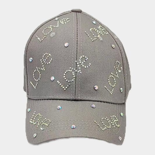 HATEGORY Bling Love Message Patterned Baseball Cap