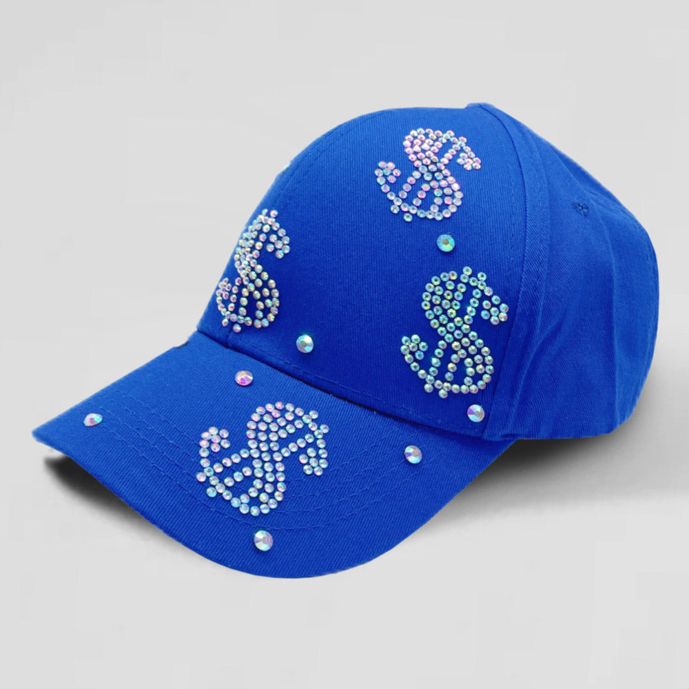 HATEGORY Bling Dollar Sign Patterned Baseball Cap