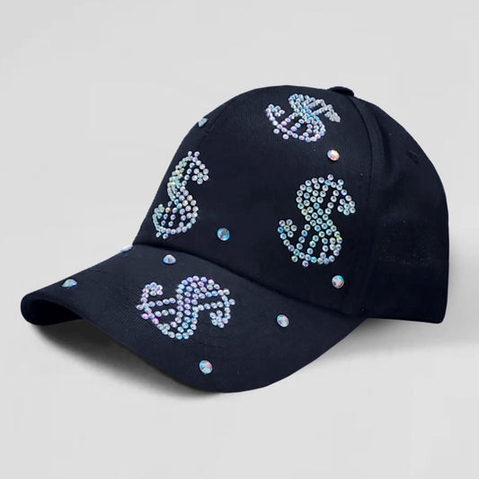 HATEGORY Bling Dollar Sign Patterned Baseball Cap
