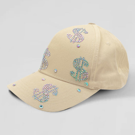 HATEGORY Bling Dollar Sign Patterned Baseball Cap
