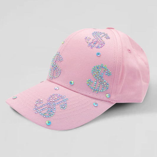 HATEGORY Bling Dollar Sign Patterned Baseball Cap