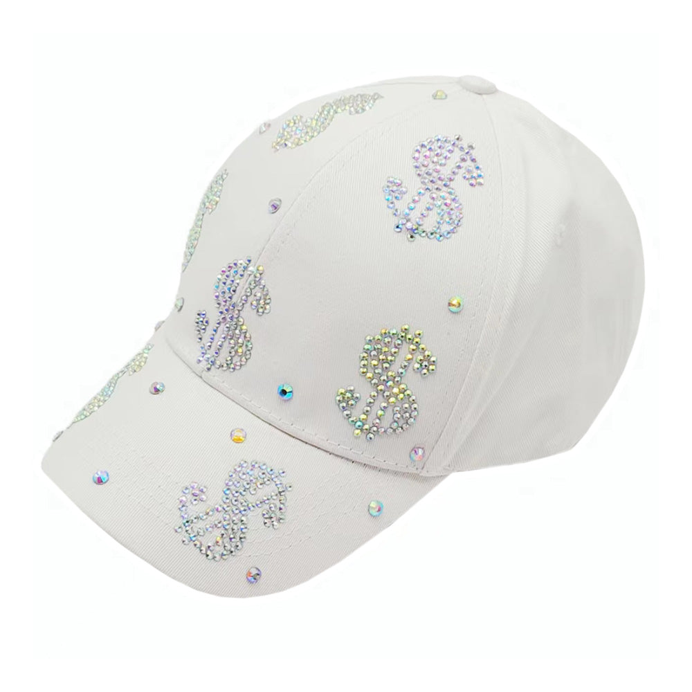 HATEGORY Bling Dollar Sign Patterned Baseball Cap