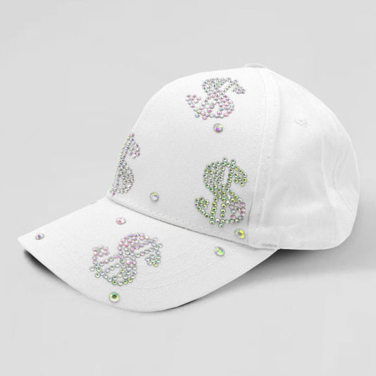 HATEGORY Bling Dollar Sign Patterned Baseball Cap