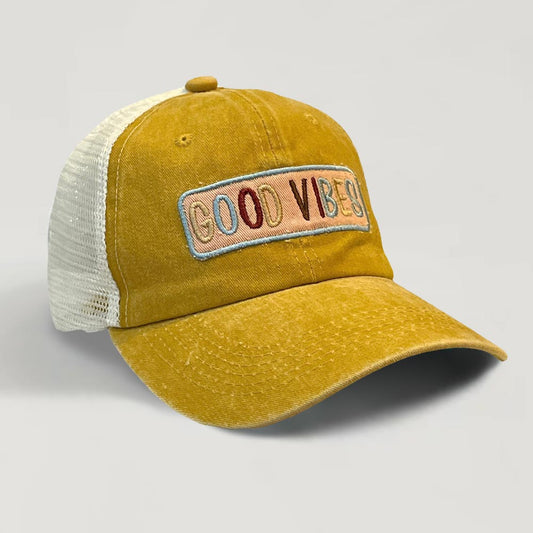 HATEGORY GOOD VIBES Message Mesh Back Baseball Cap