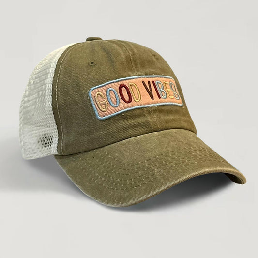 HATEGORY GOOD VIBES Message Mesh Back Baseball Cap