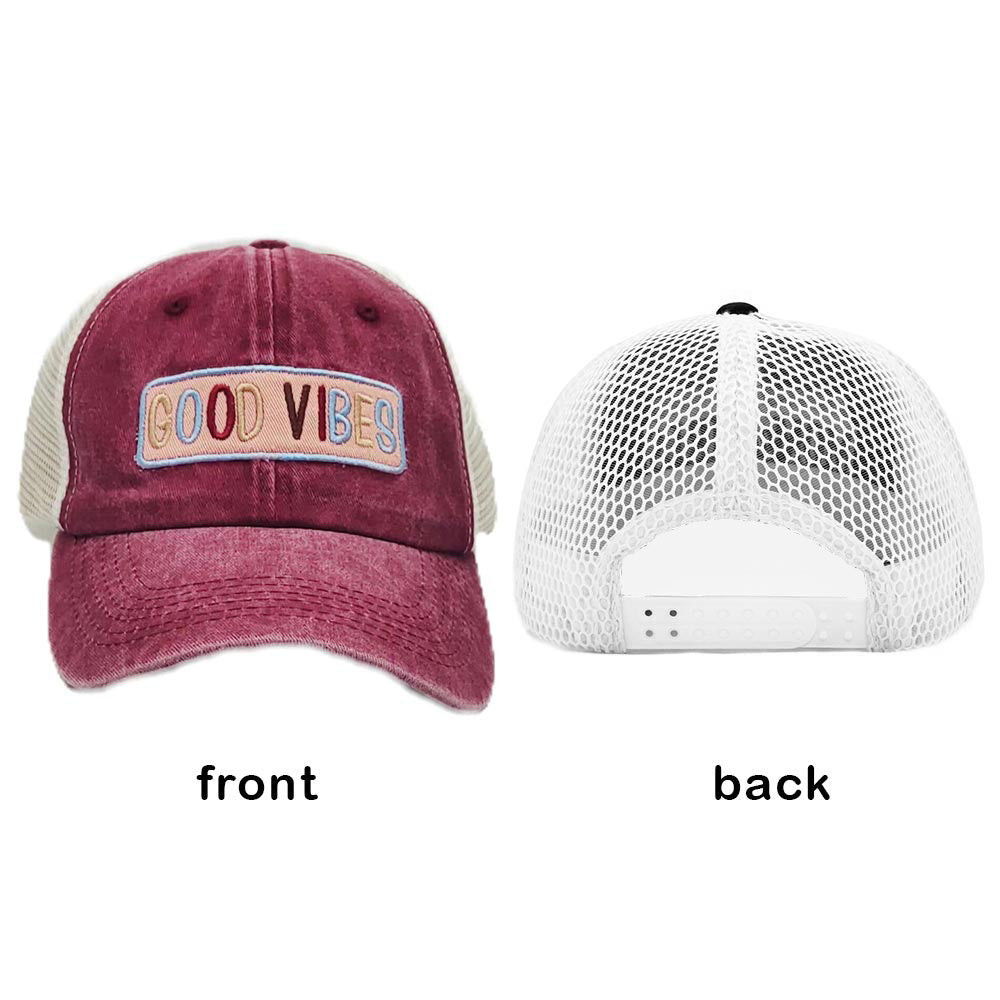 HATEGORY GOOD VIBES Message Mesh Back Baseball Cap