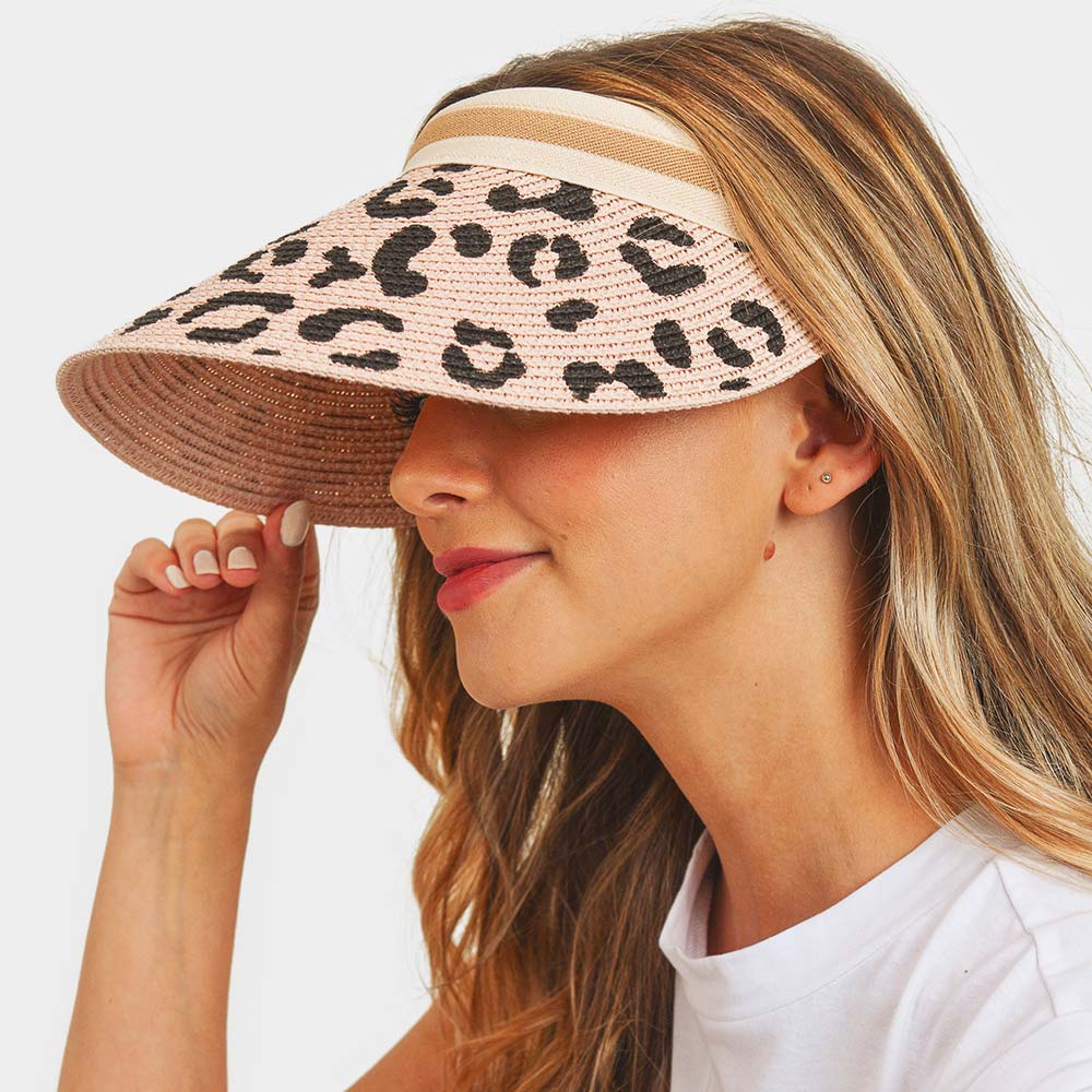 HATEGORY Leopard Patterned Visor Hat