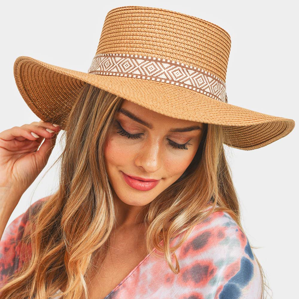 HATEGORY Tribal Band Panama Sun Hat