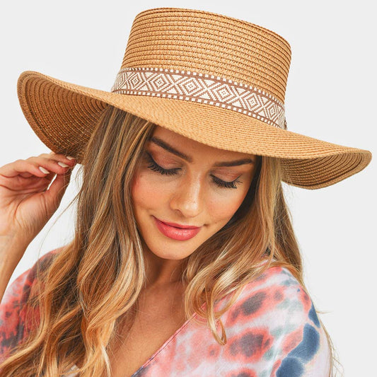 HATEGORY Tribal Band Panama Sun Hat