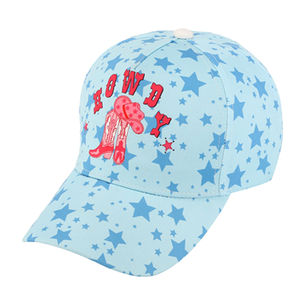 HATEGORY Howdy Cowboy Boots Pointed Star Pattern Printed Baseball Cap
