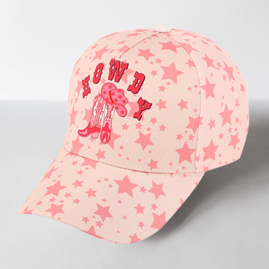 HATEGORY Howdy Cowboy Boots Pointed Star Pattern Printed Baseball Cap