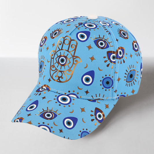 HATEGORY Hamsa Hand Pointed Evil Eye Pattern Printed Baseball Cap