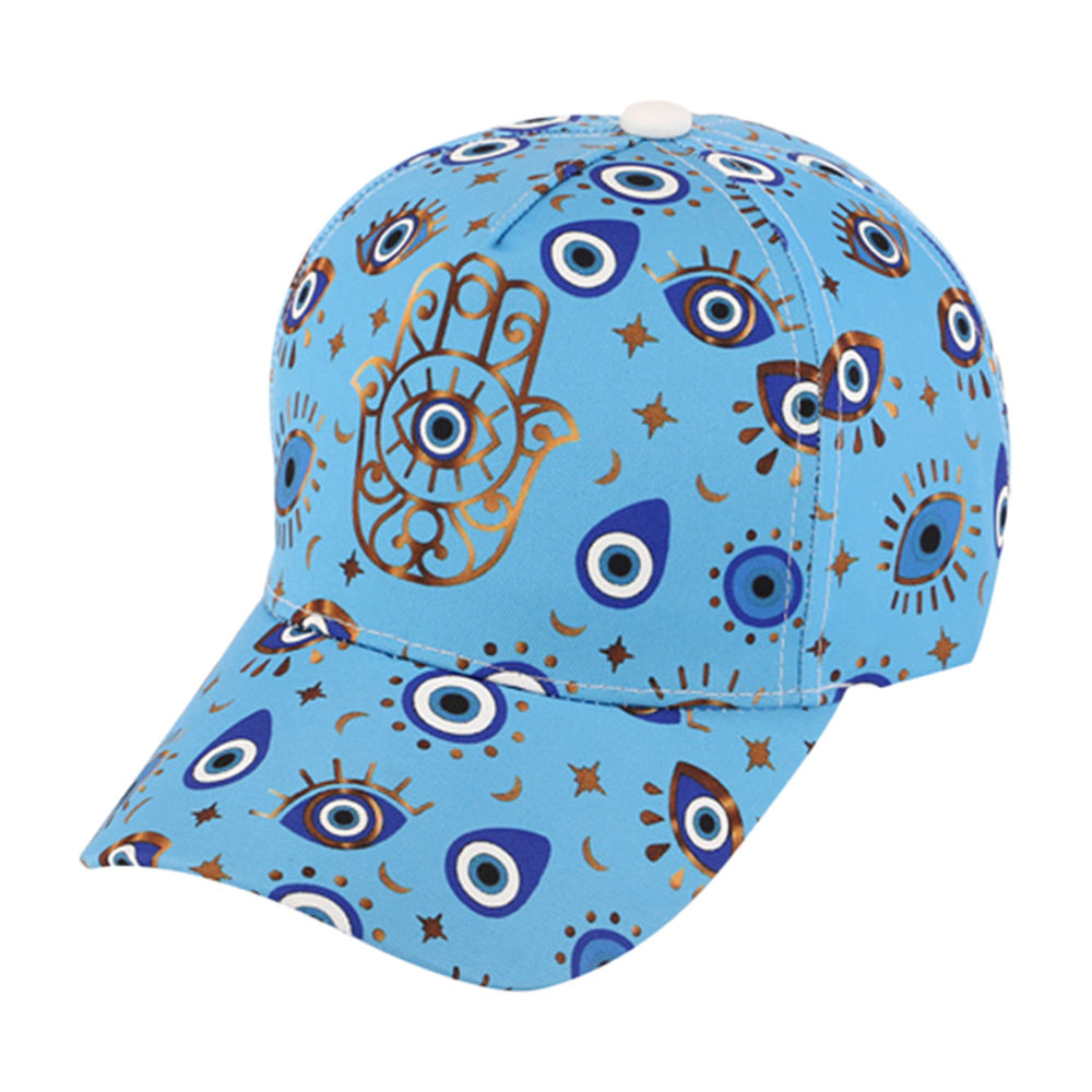 HATEGORY Hamsa Hand Pointed Evil Eye Pattern Printed Baseball Cap
