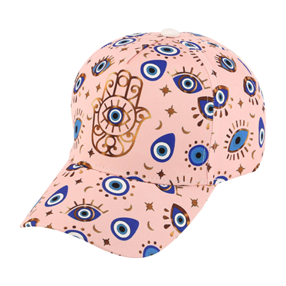 HATEGORY Hamsa Hand Pointed Evil Eye Pattern Printed Baseball Cap