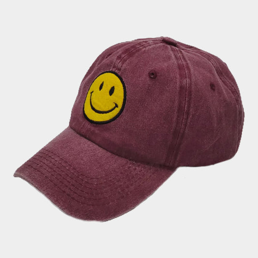 HATEGORY Smile Face Patch Vintage Baseball Cap
