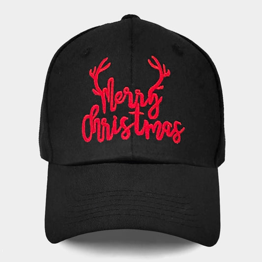 HATEGORY Reindeer Detailed merry Christmas Message Baseball Cap