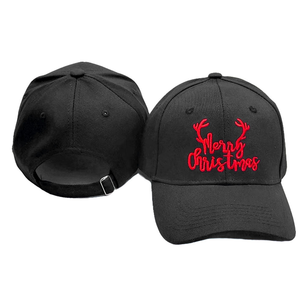 HATEGORY Reindeer Detailed merry Christmas Message Baseball Cap