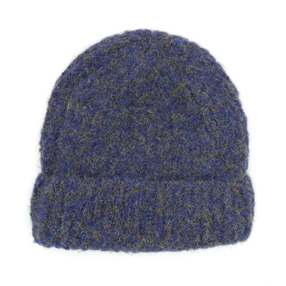 HATEGORY Fuzzy Mixed Color Knit Beanie Hat