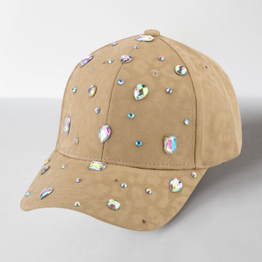 HATEGORY Heart Rectangle Round Stone Cluster Embellished Baseball Cap