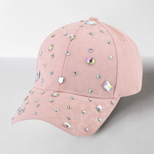 HATEGORY Heart Rectangle Round Stone Cluster Embellished Baseball Cap