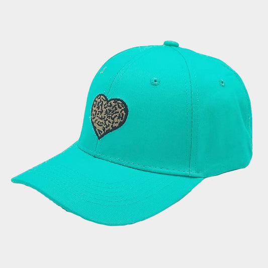 HATEGORY Leopard Patterned Heart Baseball Cap