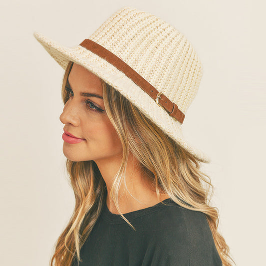 HATEGORY Belt Band Knit Panama Hat