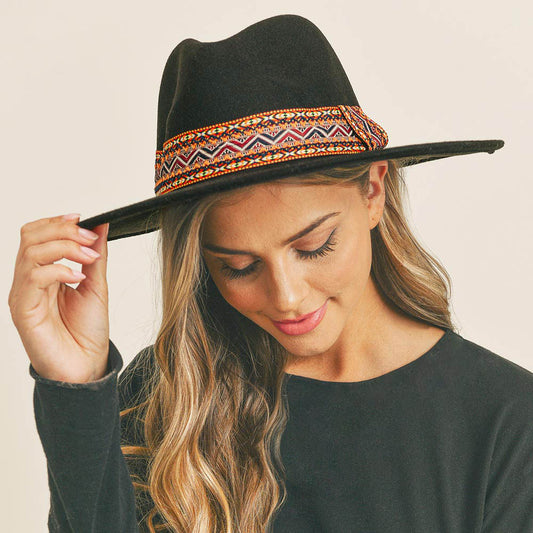 HATEGORY Aztec Band Panama Hat