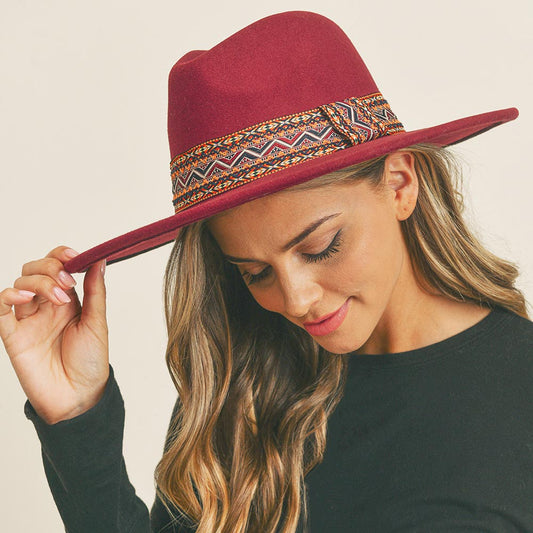 HATEGORY Aztec Band Panama Hat