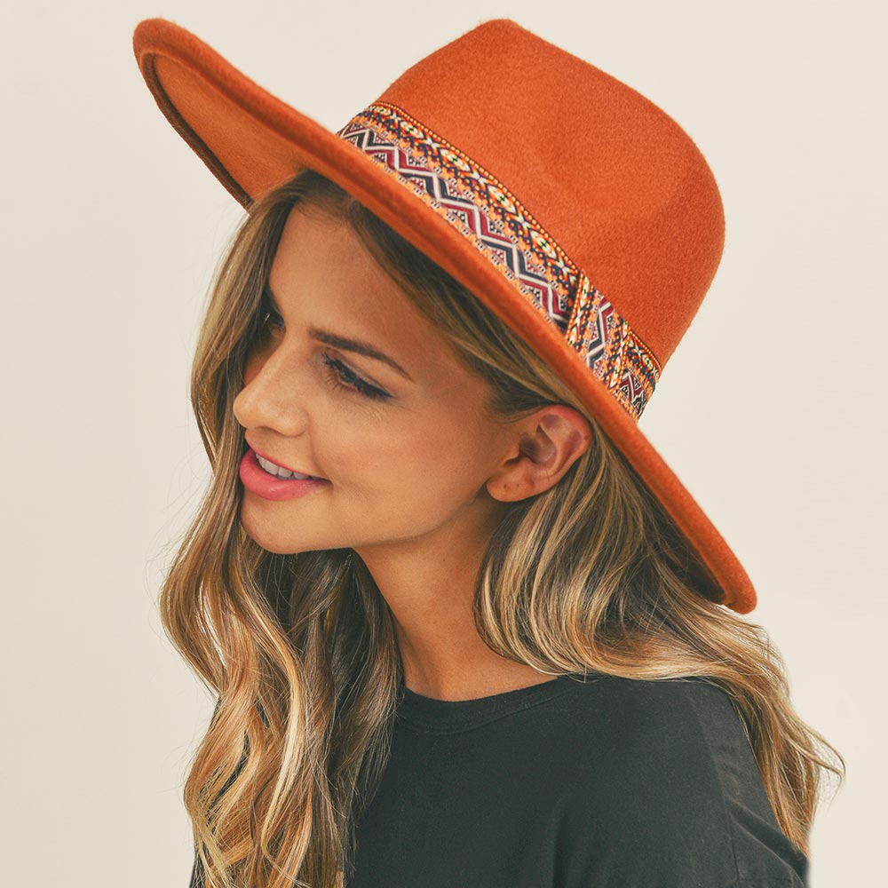 HATEGORY Aztec Band Panama Hat
